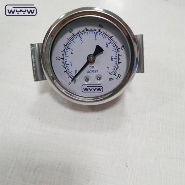 ss304 tomada hidráulica 1/4 bsp 2,5 axial líquido preenchido de pinça manômetro de pressão
