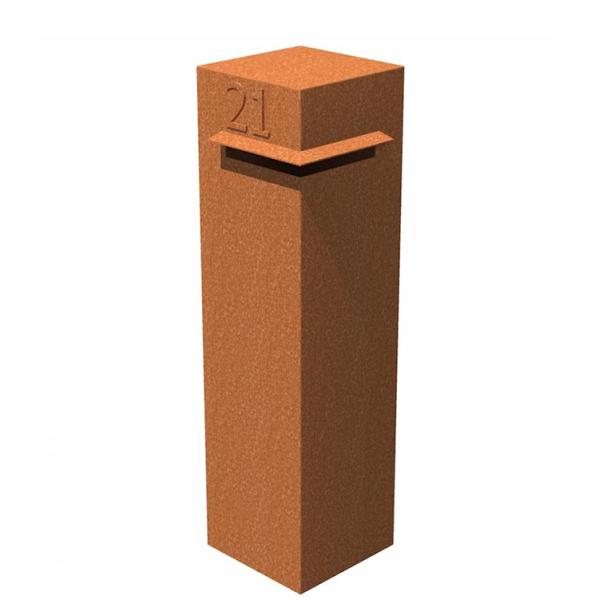 Положение изготовленного на заказ на открытом воздухе почтового ящика Corten почтового ящика металла стального свободное