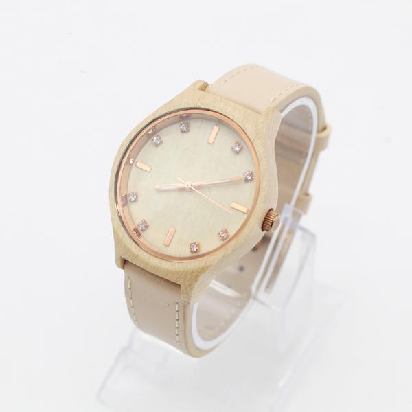 Modern Pink Minimalist Leather Watch For Women 3-10 ATM Water Resistant