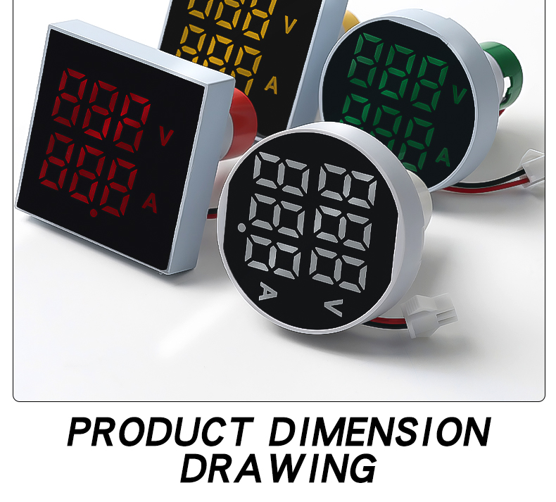 Dual Display LED Voltmeter and Ammeter Panel Meters with Small Digital Indicators AD112-50 Type
