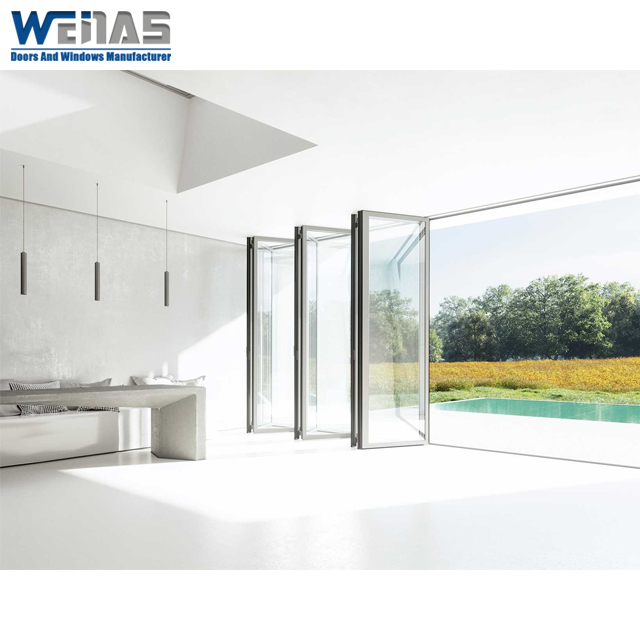 Space Saving Internal Aluminium Bifold Doors Thermal Insulated Folding Glass Doors External