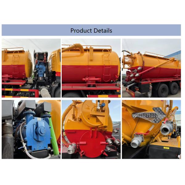 Dongfeng 6x4 conducteur 20000L camion d'aspiration d'eaux usées avec pompe à vide pour aspirer les eaux usées