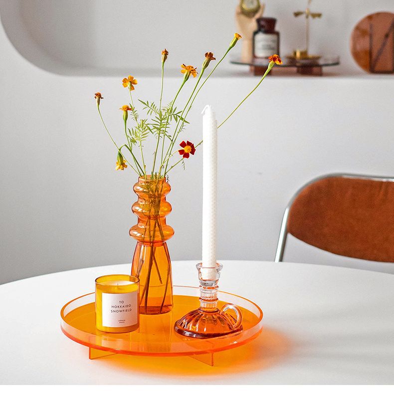 Modern Nordic Acrylic Round Tray Creative Home Living Room Coffee Table Cup Tray Storage Multifunctional Injection Design