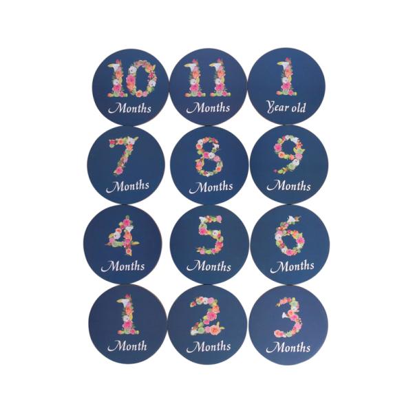 Discos mensuales de color personalizados para bebés de alta calidad Superficie lisa y resistente al agua de 5 mm de grosor Discos de tarjetas de madera de pliegue