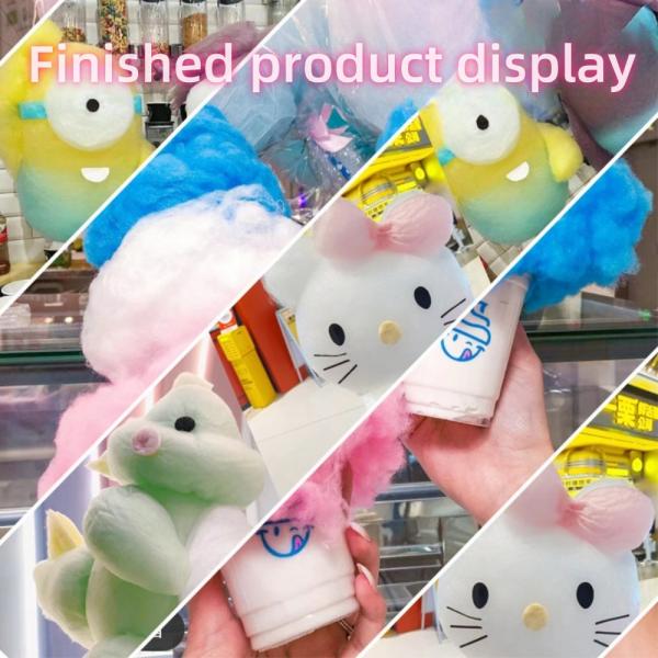 Fully Automatic Cotton Sugar Floss Machine Raw Material Sugar 1KW Power 7KG Net Weight