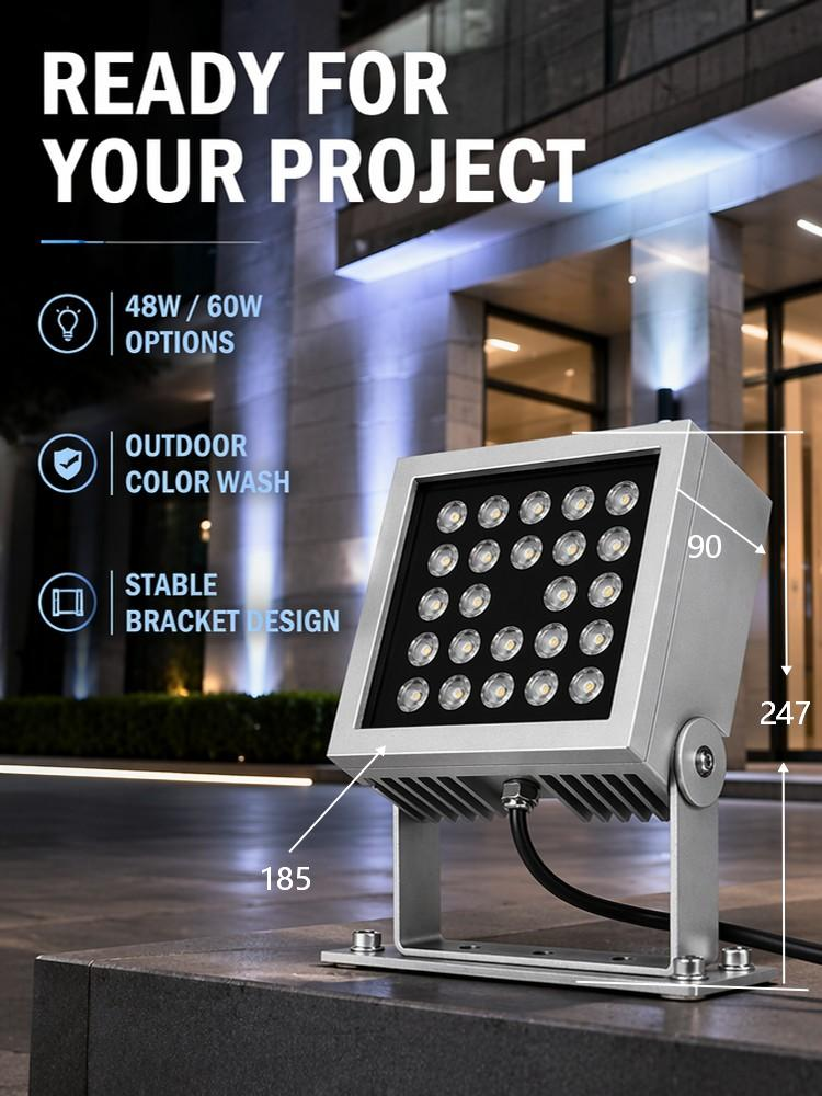 48W 60W RGBW LED Outdoor Flood Light Waterproof Architectural Facade Wash Light