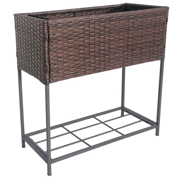 Metal Plant Pot Flower Bucket Square Rectangle Flower Pot  Garden Rattan Planter Stand