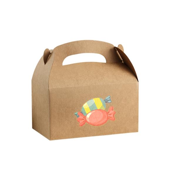 Custom Recycled Brown Kraft Paper Box With Handle for Food Packaging Distribution