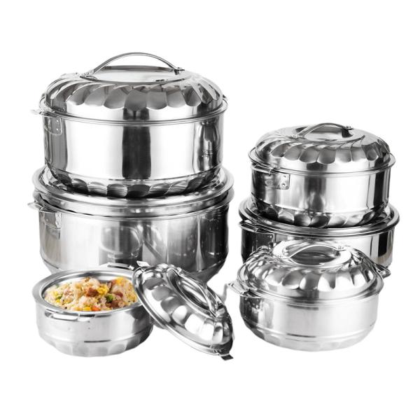 Wholesale 6pcs insulated stock pot set quality double wall cookware set with lid