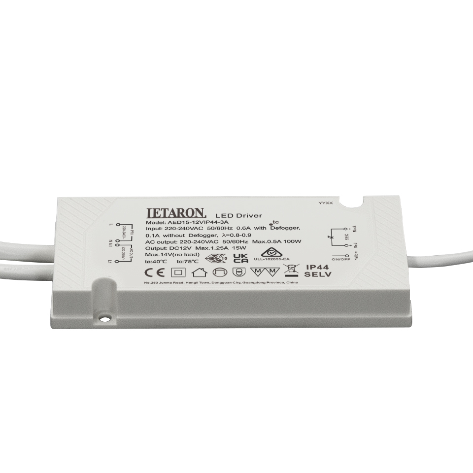 15W 12V IP44 Letaron LED Driver with Cables and Defogger Relay Control