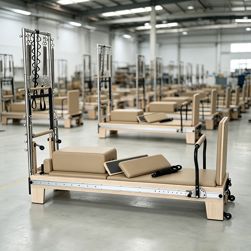 ODM Movable Maple Wood Pilates Reformer With Tower Portable Full Track Machine