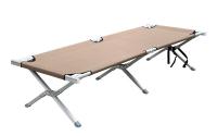 Outdoor Aluminum Tube 1200D Oxford Folding Camp Bed  Khaki Color 190x74x40CM