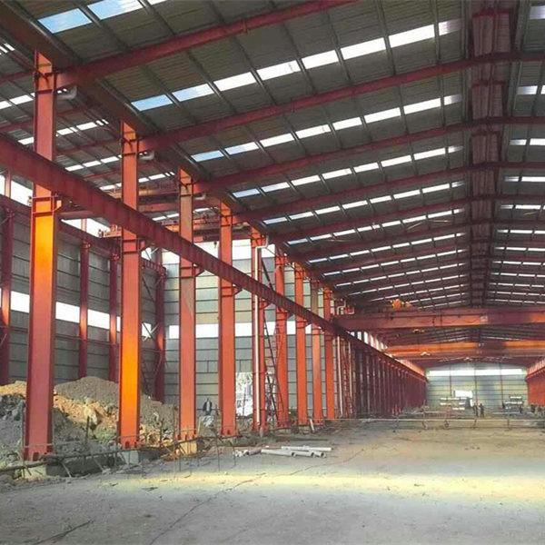 High Strength Bolt Metal Workshop Color Steel Sheet Gutter And Optional Crane