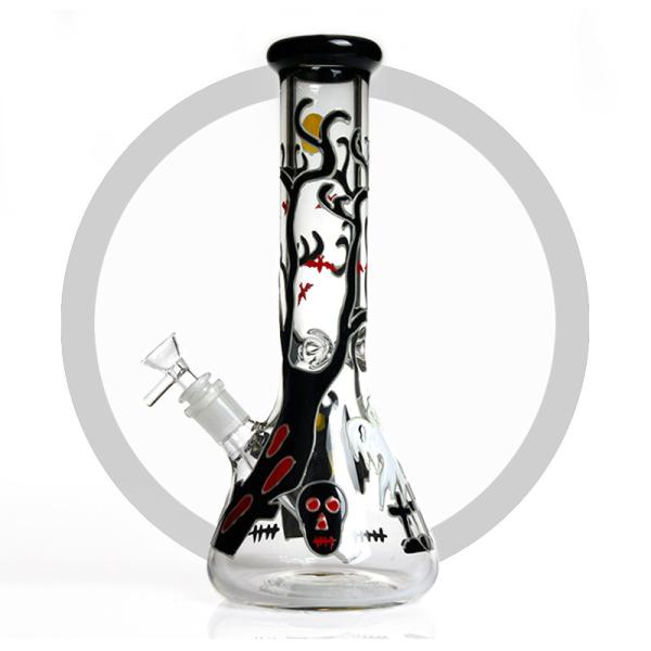 13.5 Inches Smoking Water Pipe 7mm Thick Glass Luminous Art Design Ice Catcher Bong