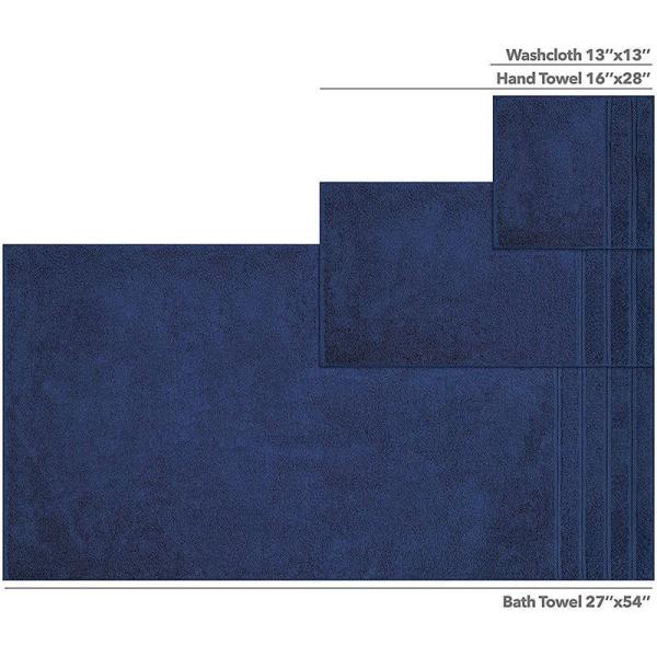 6 peças de toalha de algodão de luxo Dobby Border para banheiro