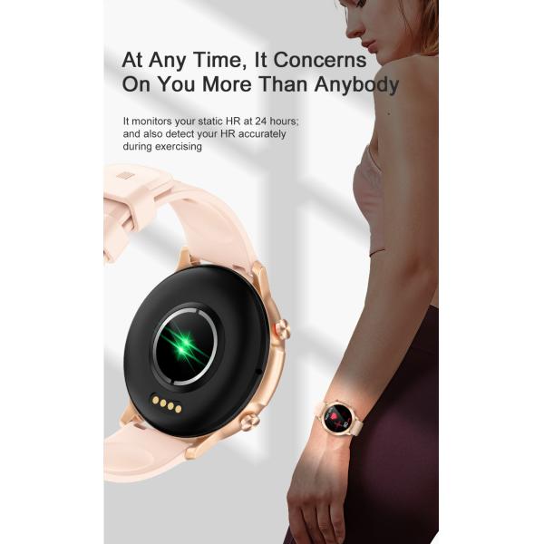 ROHS 2.5D Glass Round Dial Smart Watch RTL8762 Sports Health Smart Watch