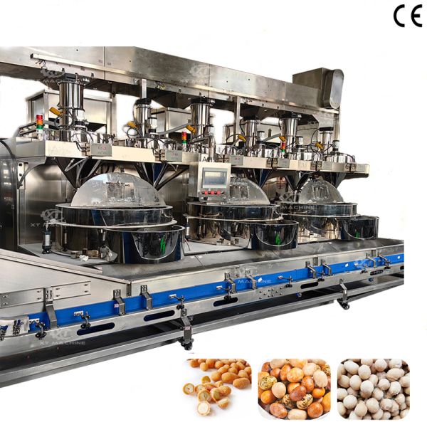 PLC Control System Wasabi Coated Peanuts Making Machine High Efficiency Cashews Coating Machine