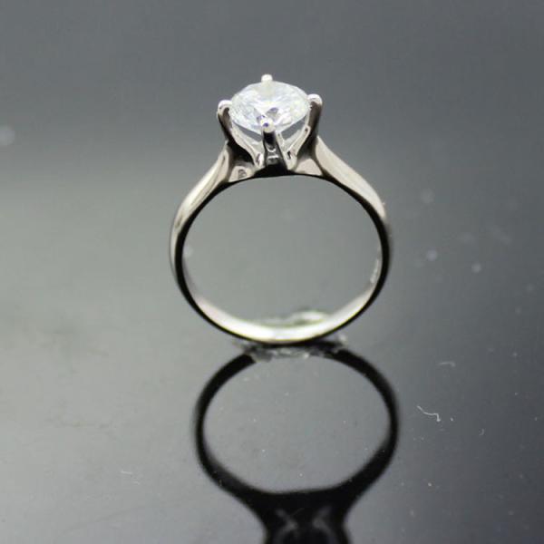 925 Sterling Silver Engagement Ring with CZ Diamonds (F31)