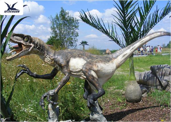 Neck Turning / Tail Moving Fiberglass Outdoor Dinosaur Anti - High Temperature