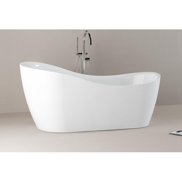 Contemporary Bathroom Freestanding Soaking Bathtub With Center Drain Placement