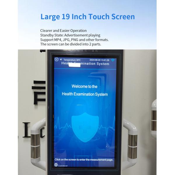 Health Checkup Kiosk with Automatic Body Fat Scale and Height Measurement Range of 0-210cm