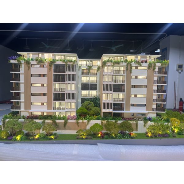 Vertical Greening Residential Model Modern Eco Housing Architectural Scale Model LED Lighted Diorama Urban Residential Complex
