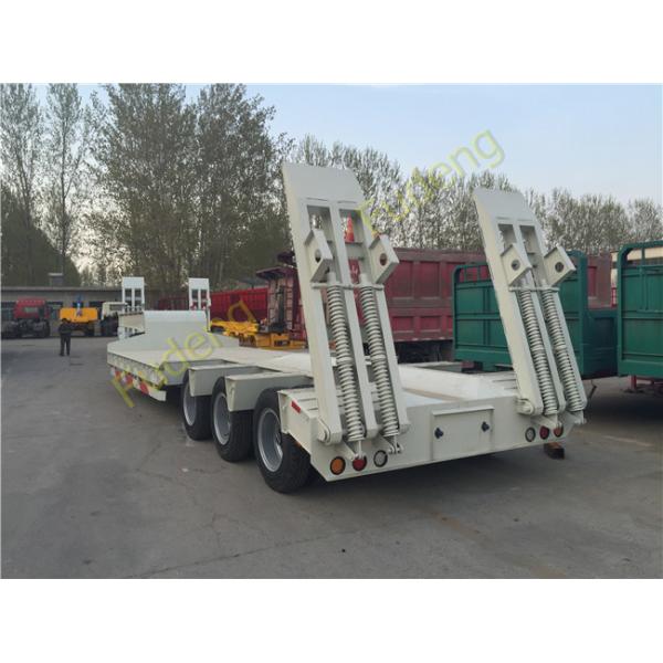 2 axle 40 ton low bed semi trailer ,Low loader truck trailer with mechanical ramps