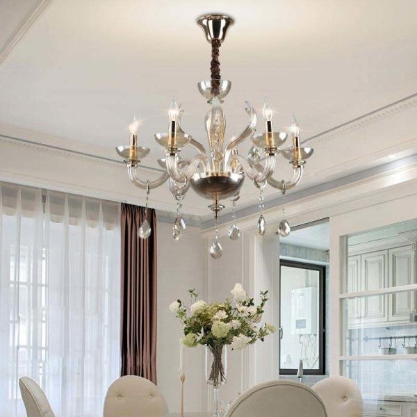Artisanal K9 Glass Crystal Chandelier Dimmable LED Ceiling Light for Luxury Interiors Pendant Chandeliers Modern Pendant Light