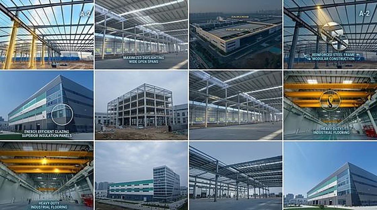 Galvanized Industrial Steel Structures with Fireproof Coatings and High Strength Bolts for Steel Structure Warehouse