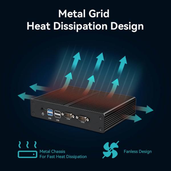 Intel Pentium Fanless Industrial PC With Black Chassis mSATA SSD Storage And HDMI