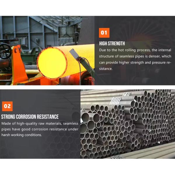 SCH 40 Seamless Steel Pipes High Strength Seamless Steel Tube Sch80 Sch160 ST52 Q345B ST37