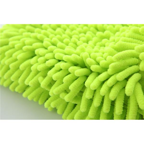 Green color high quality double side microfiber chenille car cleaning detailing house cleaning wash mitts/gloves