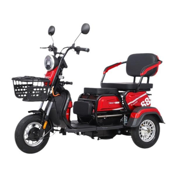 Pick Up Drop Off Battery 2 Seater Electric Tricycle For Adults Small Household Three Wheeled
