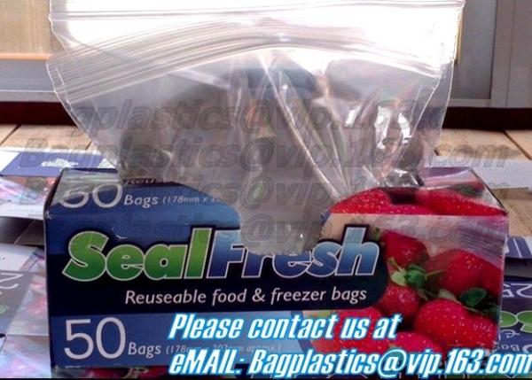 resealable, reclosable trasnparent freezer plastic k bag, Reclosable Grip Zip Smell