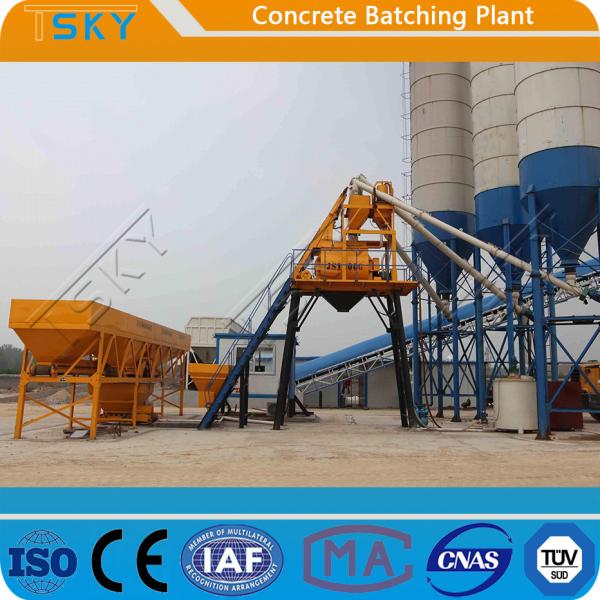 Skip Hoist Feeding HZS35 Concrete Batching Plant