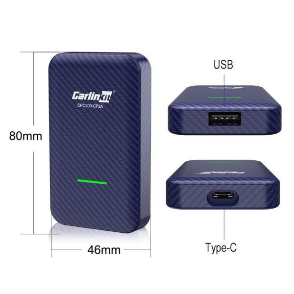 Portable wired to wireless Adapter carplay apple & android auto  Smart Dongle Adapter CP2A Multimedia Box