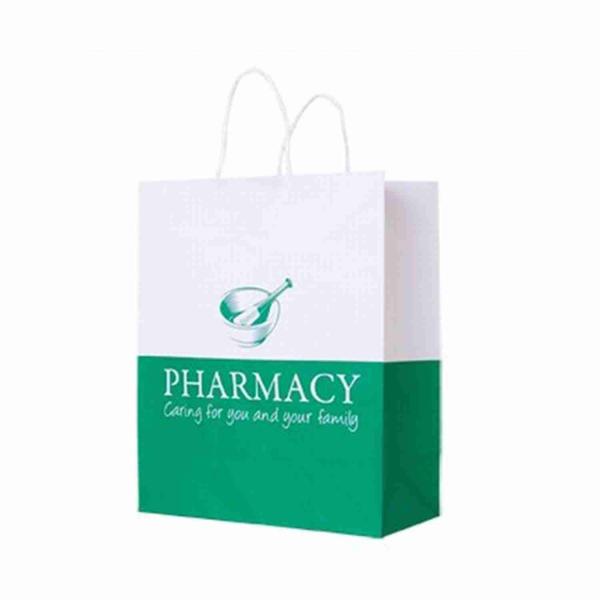 Recyclable Waterproof SOS Pharmacy Paper Bag Kraft Paper 130gsm