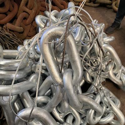 84 mm de altura - resistencia de aleación de acero pintura de pulverización Stud Link Anchor Chain Vessel posicionamiento