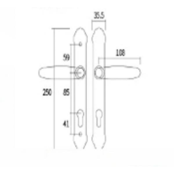 Алюминиевое заднее днище крышки Keyhole Escutcheon ручек окна двери с ручкой