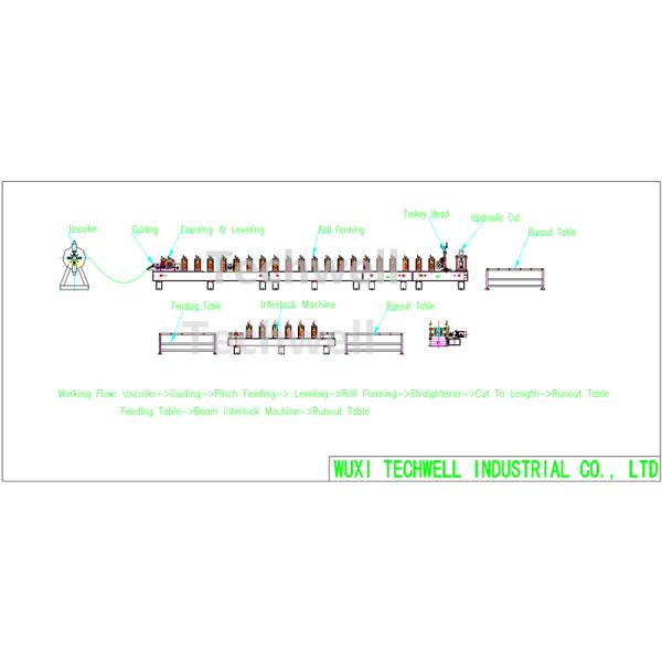 GI CS Rack Shelf Roll Forming Machine Hydraulic Cutting Upright Roll Forming Machine
