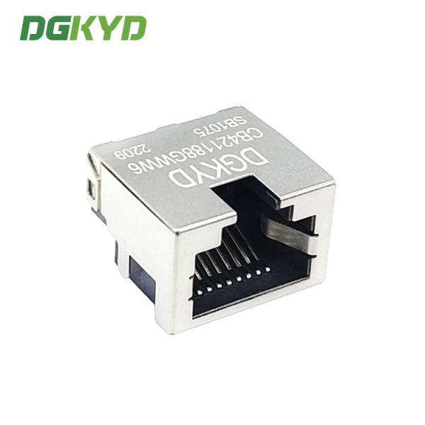 Sinking Plate Type 8P8C Modular Female RJ45 LED Connector SMT DGKYDCB421188GWW6SB1075