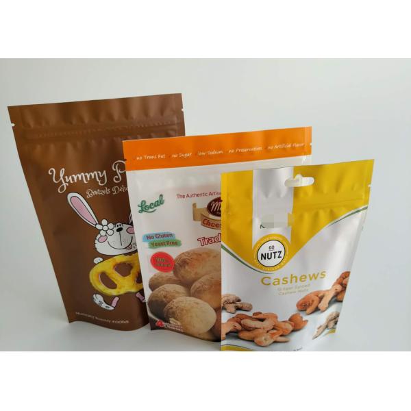 Embalaje de bolsas de bocadillos de proteínas de cacao, Bolsa de cremallera de pie Impresión personalizada de logotipo