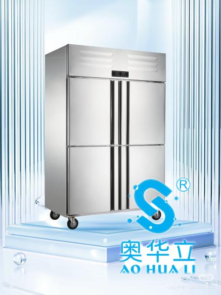 Réfrigérateur à double température en acier inoxydable congélateur écologique