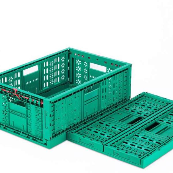 Panier pliable en PE/PP en forme de treillis idéal pour le stockage de fruits de mer, légumes et œufs