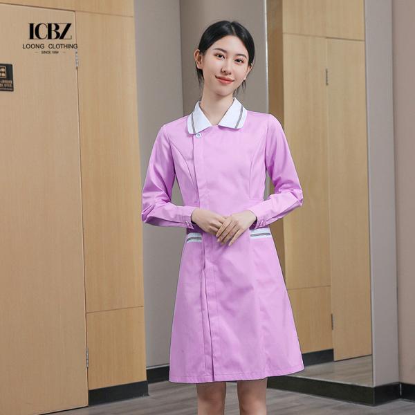 Enfermagem Enfermeiras Médicas Conjunto de Uniformes Conjunto Scrub Corredor Traje Ciel Azul Floral para Hospital