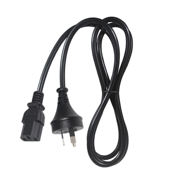 3 pin AU Plug to C13 Power Cord 1.8m Preto Certificado SAA