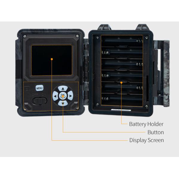 Инфракрасная охотничья камера с разрешением фото 30 МП и видео 1080P, функцией PIR и дальностью ночного видения 100 футов