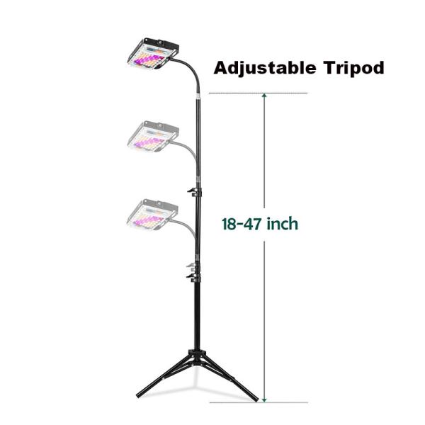 30V Indoor Full Spectrum LED Plant Lamp 15mm Plant Tripod Stand Light