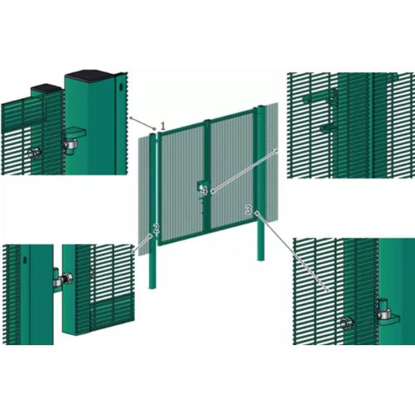 PVC Coated Green Color / Galvanized Steel Fence 358 Security Fencing For Garden 1.8*2.5m