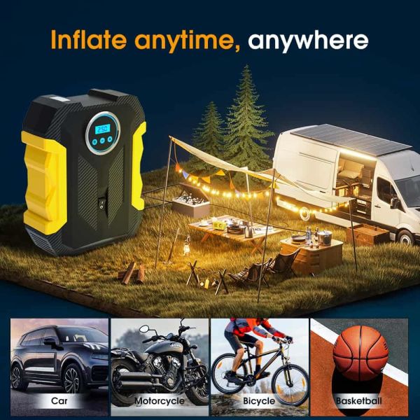 Compact Car Tire Inflator Digital Smart Portable Air Compressor For Car Tires